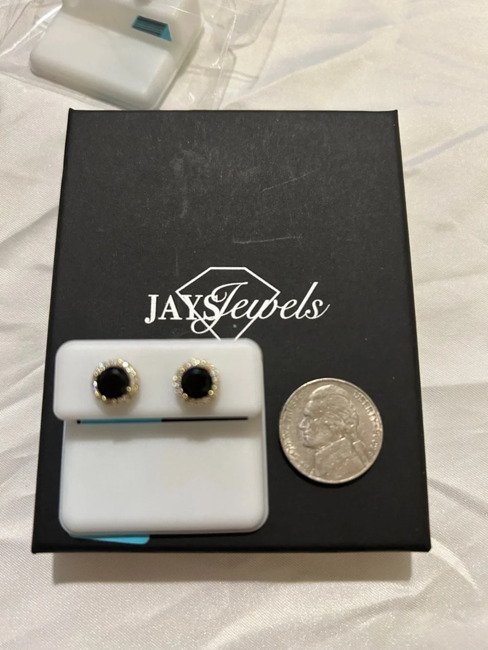 Black and Gold Halo Stud Earrings by